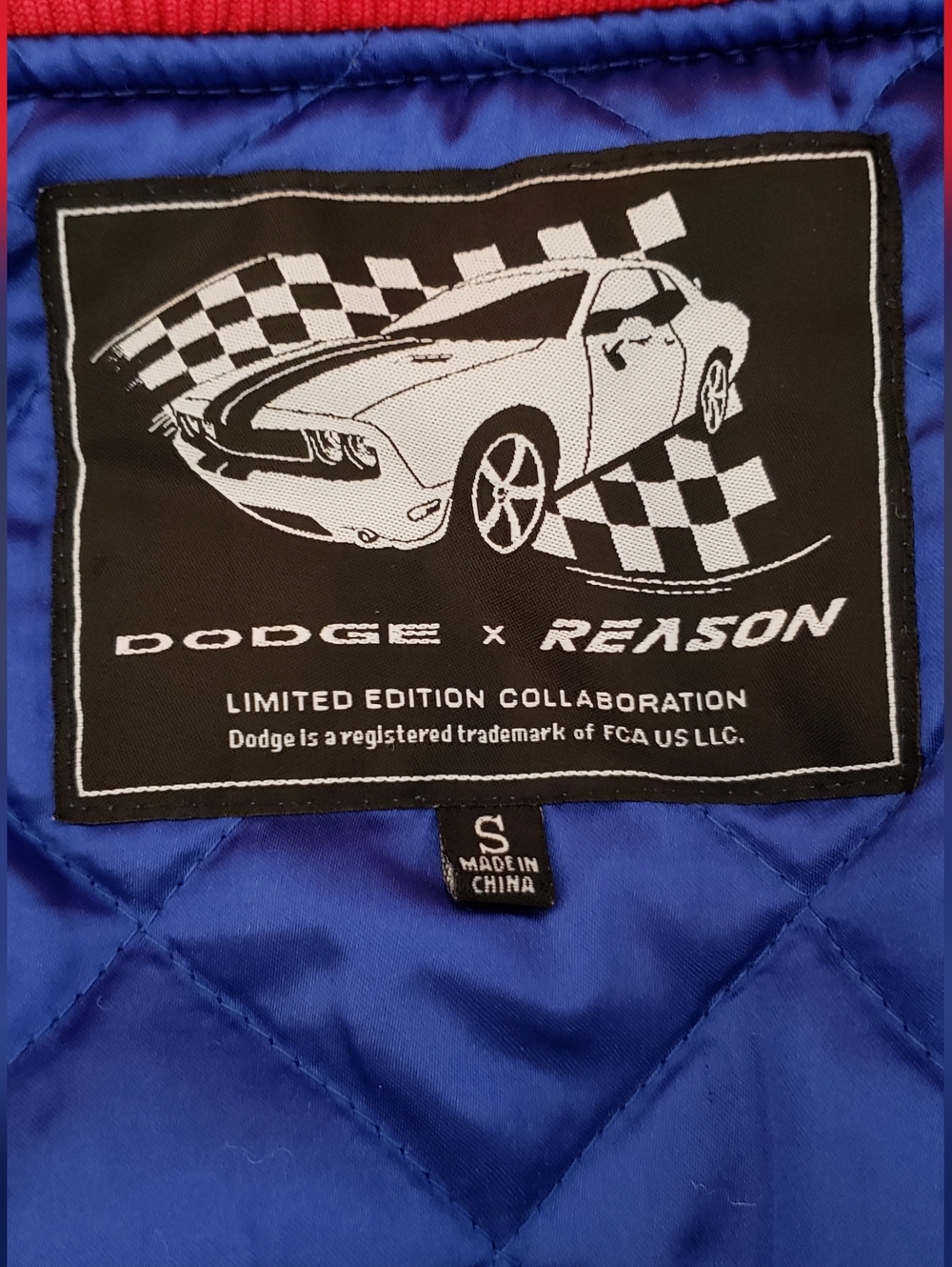 Dodge X Reason Demon SRT Rebel Varsity Jacket Blue NEW Men’s Size Small NWOT - Picture 3 of 12
